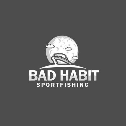 Fishing boat logo with the title 'Bad Habit'