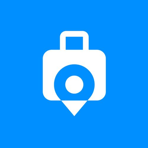 Travel design with the title 'bag and location pin'