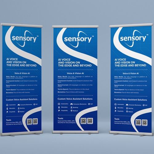 Stand design with the title 'Portrait Standbanner'