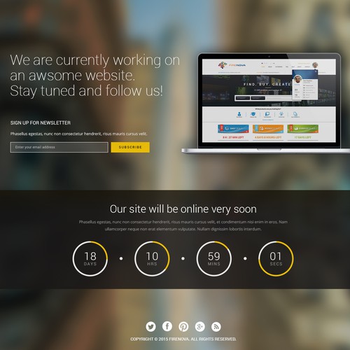 Marketplace website with the title 'Coming Soon Page for a Digital Marketplace'