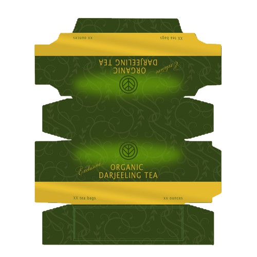 Gold packaging with the title 'Tea box'