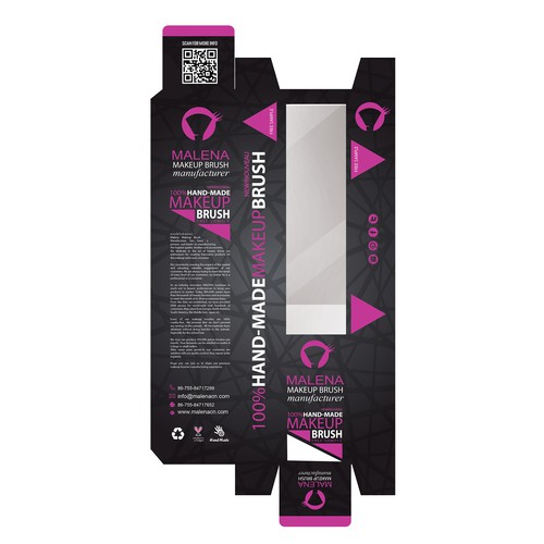 Makeup design with the title 'Packaging design for makeup brush'