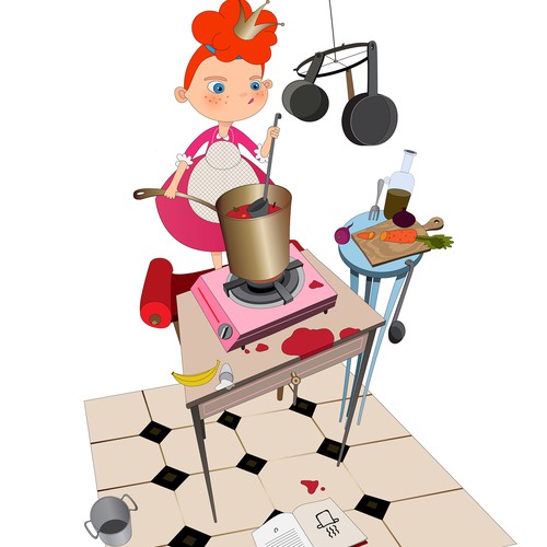 Book cover illustration with the title 'Illustration for a cover for a children's book'