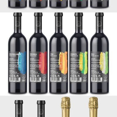 Minimal bold wine label range