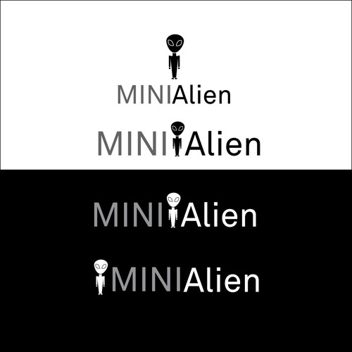 Alien logo with the title 'black and white concept for alien logo'