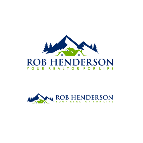 Fir tree logo with the title 'MOUNTAIN VILLAGE LOGO'