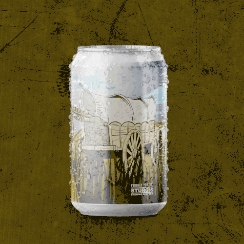 Craft beer label with the title 'Sturgis Brewing Company, Pioneer Porter'