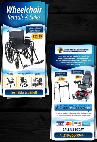 Rack card design with the title 'Alamo Med Connection, Inc. needs a new business or advertising'