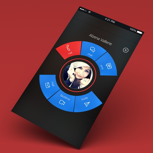 IOS 7 design with the title ' Innovative Interface for New Mobile App'