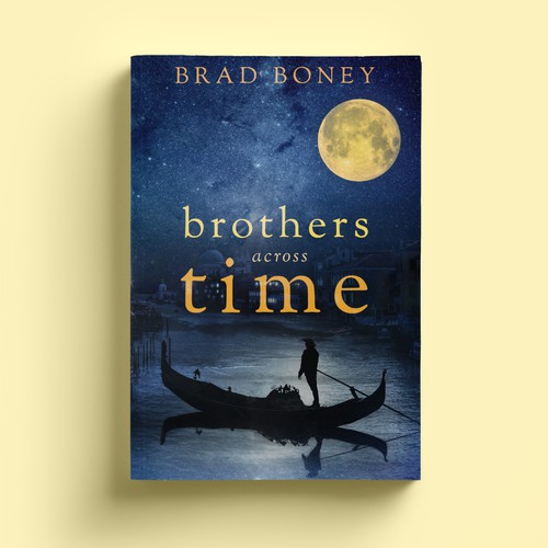 Yellow book cover with the title 'Evocative cover for a time travel novel'