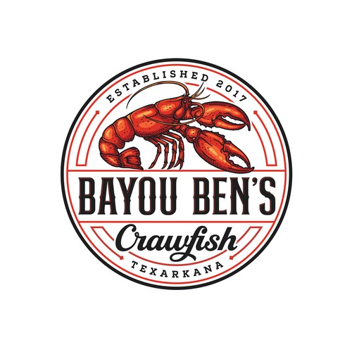 Food truck design with the title 'Logo design for Bayou Ben's Crawfish'