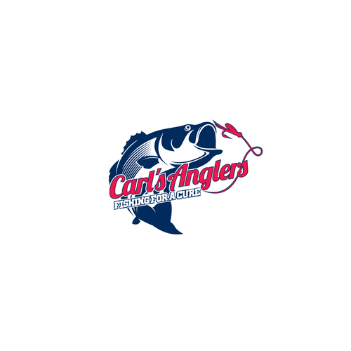 Fishing logo with the title 'Diabetes Awareness Design/  Carl's Anglers ''Fishing For A Cure"'