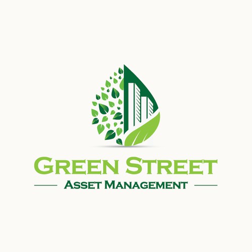 Green leaf logo with the title 'Clean & Modern Financial Services Logo '