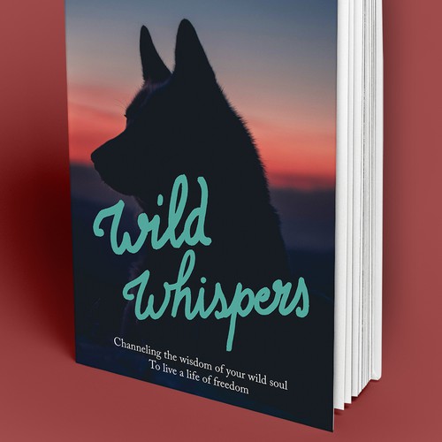 Animal book cover with the title 'Wild Whispers Cover Design'