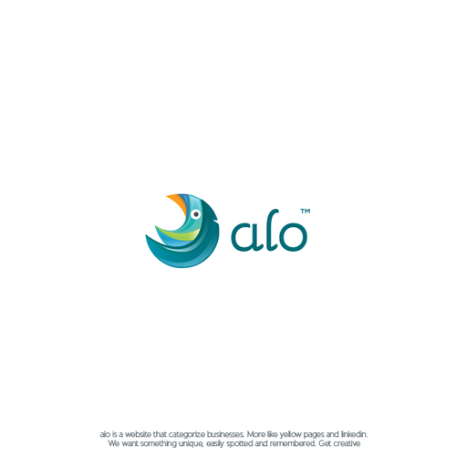 Speech design with the title 'alo™ - logo design'