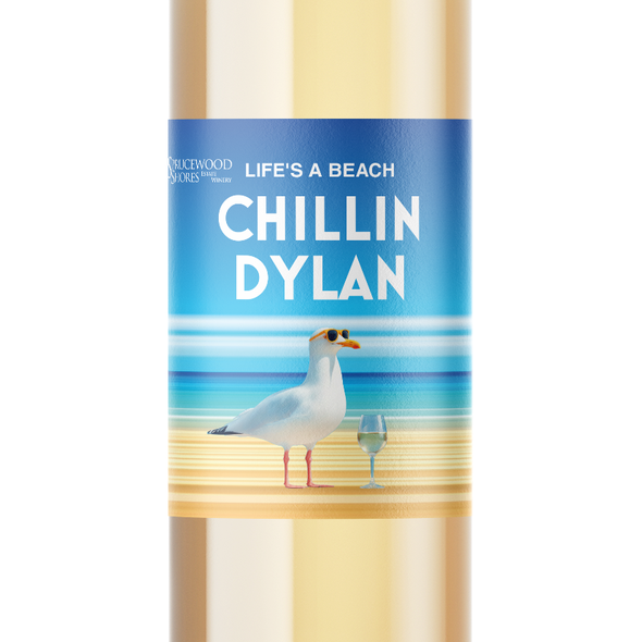 Wine packaging with the title 'Chillyn Dylan Design'