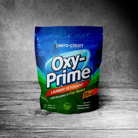 Detergent design with the title 'Laundry detergent pods packaging'