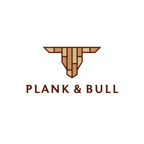 Design with the title 'wood floor with bull'