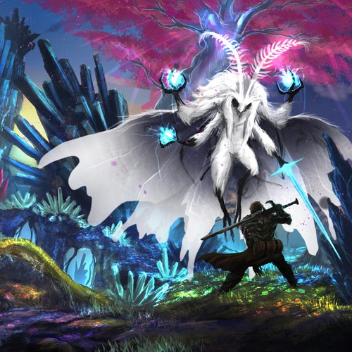 Fantasy design with the title 'The real between book 8'