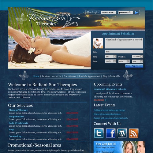 Therapy website with the title 'New website design for Alternative Healing Center'
