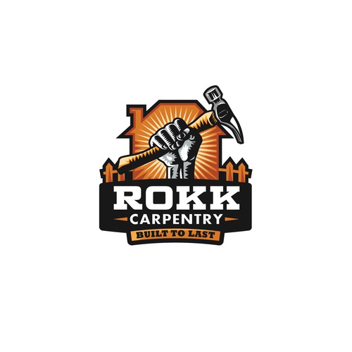 Black fist logo with the title 'Carpentry Logo'