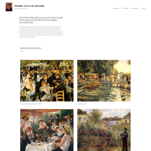 Portfolio website with the title 'Minimalist Art Gallery'