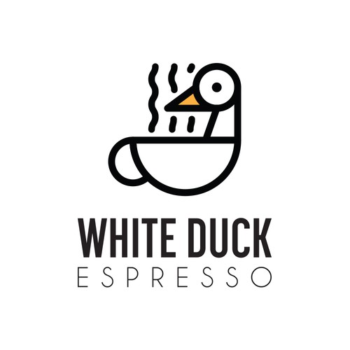 Espresso logo with the title 'White Duck Espresso Logo Concept'
