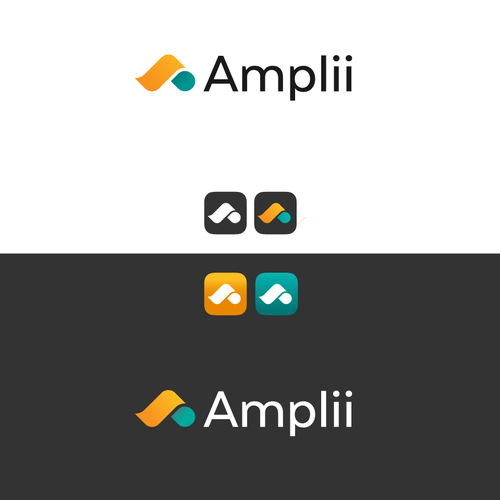 Two-color logo with the title 'Logo concept for Amplii'
