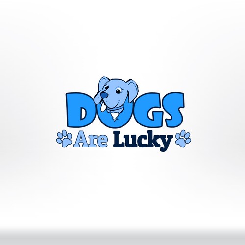 Lucky logo with the title 'Dogs are lucky'