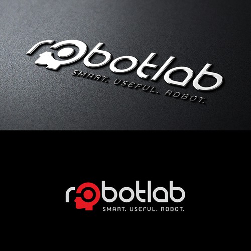 Black brand with the title 'Logo concept for robotics company'
