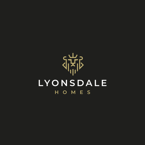 Lion design with the title 'Custom home building company'