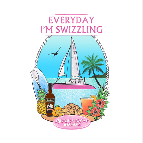 Travel t-shirt with the title 'Everyday I'm Swizzling'