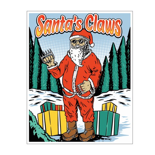 Santa artwork with the title 'Label illustration'