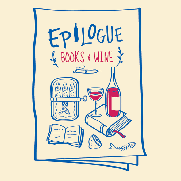 Wine design with the title 'Books and Wine logo'