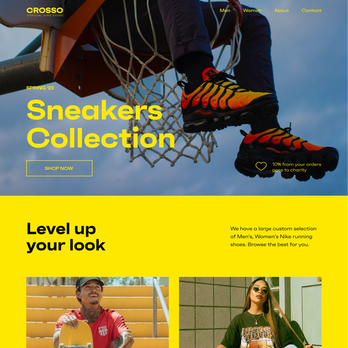 Shoe design with the title 'Sneakers Online Store'