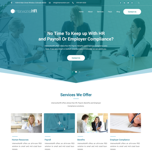 Crisp design with the title 'Corporate Consulting website'