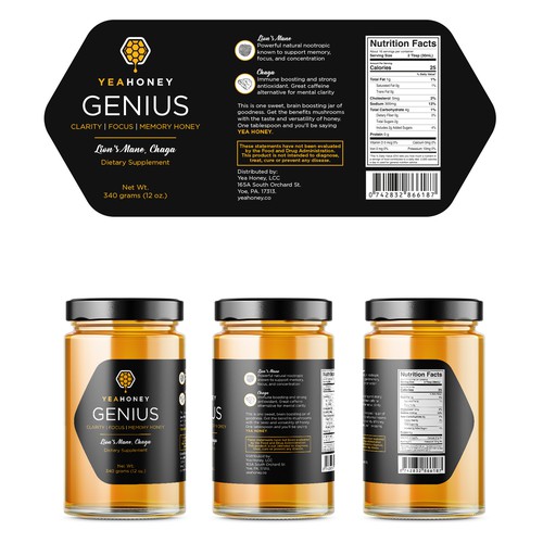 Honey label with the title 'Honey label design'