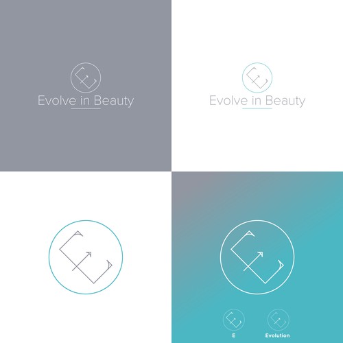 Circle arrow logo with the title 'E Monogram Logo'