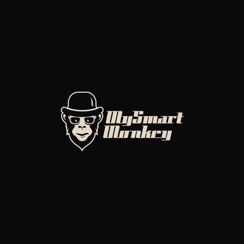 Phone logo with the title 'Hipster Monkey Logo For Sale'