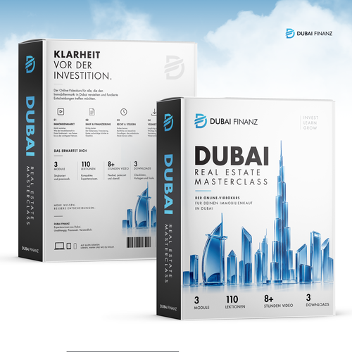 Dubai design with the title 'Dubai Finanz – Real Estate Course Packaging'