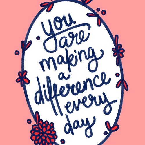 Cursive design with the title 'Custom Lettering & Illustration'
