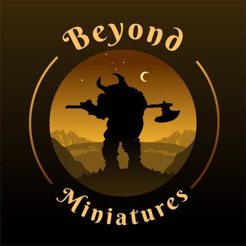 Creature design with the title 'Logo for Miniature Fantasy Figurines Shop'