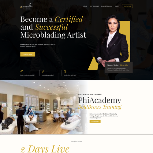 Cosmetics website with the title 'MarieHal Panding Page'