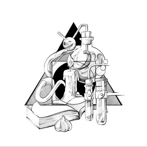 Triangle t-shirt with the title 'Kitchen Alchemy'