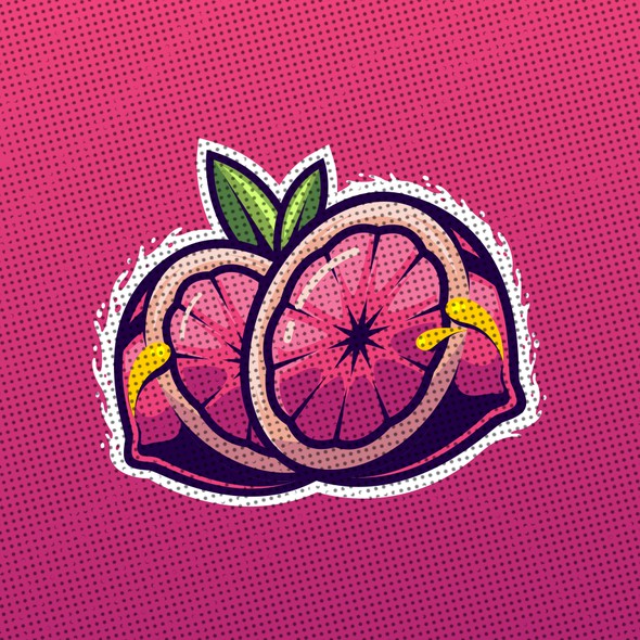 Raspberry design with the title 'Fruit Illustration for label design'