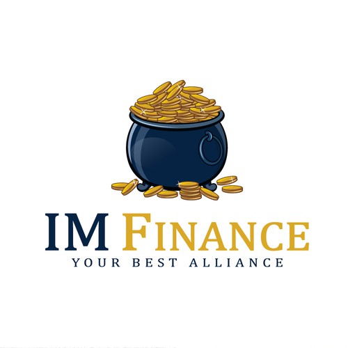 Shading design with the title 'Full gold coins of pot Logo for IM Finance'