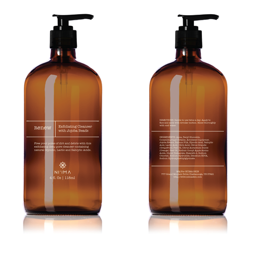 Cleaner design with the title 'Label Design for Ni'ima Skin.'