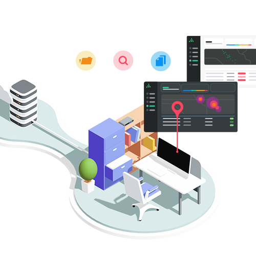 Isometric illustration with the title 'ASIO Cloud'
