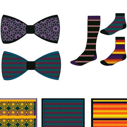 Bow tie design with the title 'Pattern design for men'