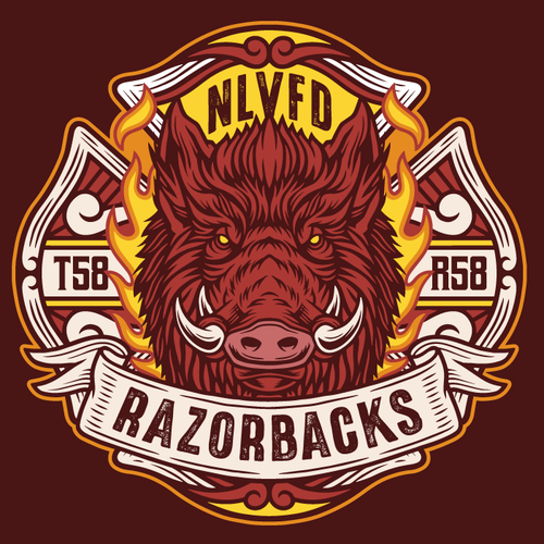 Boar logo with the title 'Razorbacks'